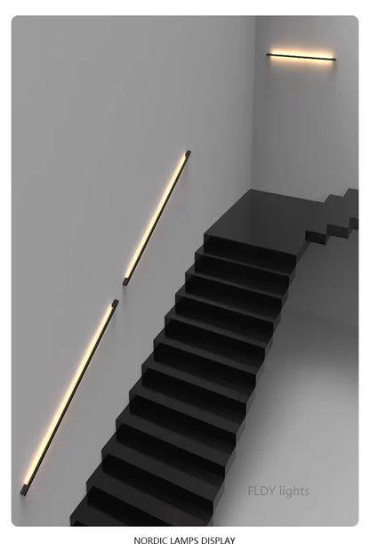 Modern Minimalist Long Wall Lamp LED Wall Mounted Light Indoor Living Room Bedroom Background Lamp Home Decora Fixtures 110/220V