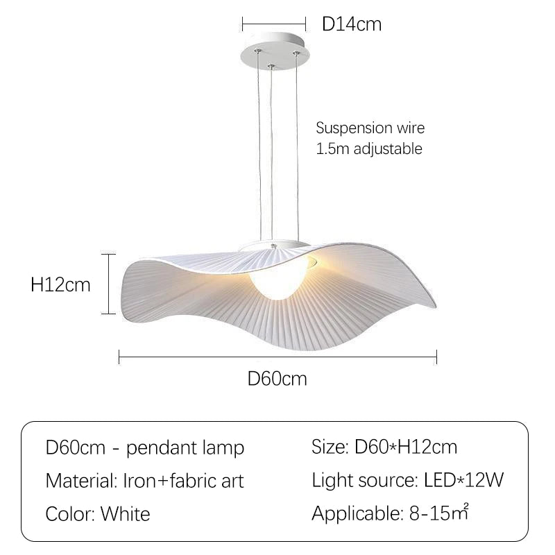 Nordic Modern Creative Restaurant Pendant Lamp Design Simple Lotus Leaf Hat Led Lights for Dining Living Room Bedroom Chandelier