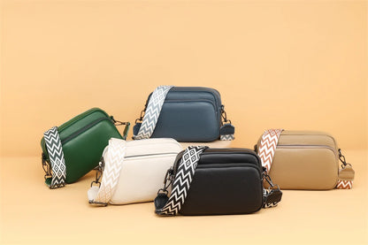 Luxury Solid Color Genuine Leather Ladies Messenger Bag 100% Soft Cowhide Shoulder Crossbody Bags For Women 2023 Female Handbags