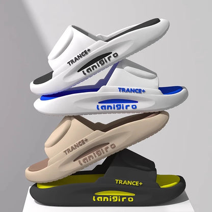 2025 New Men's Summer Slides - Trendy Outdoor/Indoor Slippers Non-Slip & Odor-Resistant Couple Matching Sandals for Home/Beach