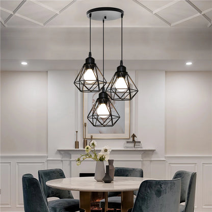 Retro Pendant Lamp Iron Frame Ceiling Lighting Paint Restaurant Teahouse Chandelier Indoor Wrought Metal Modern Pendant Lights