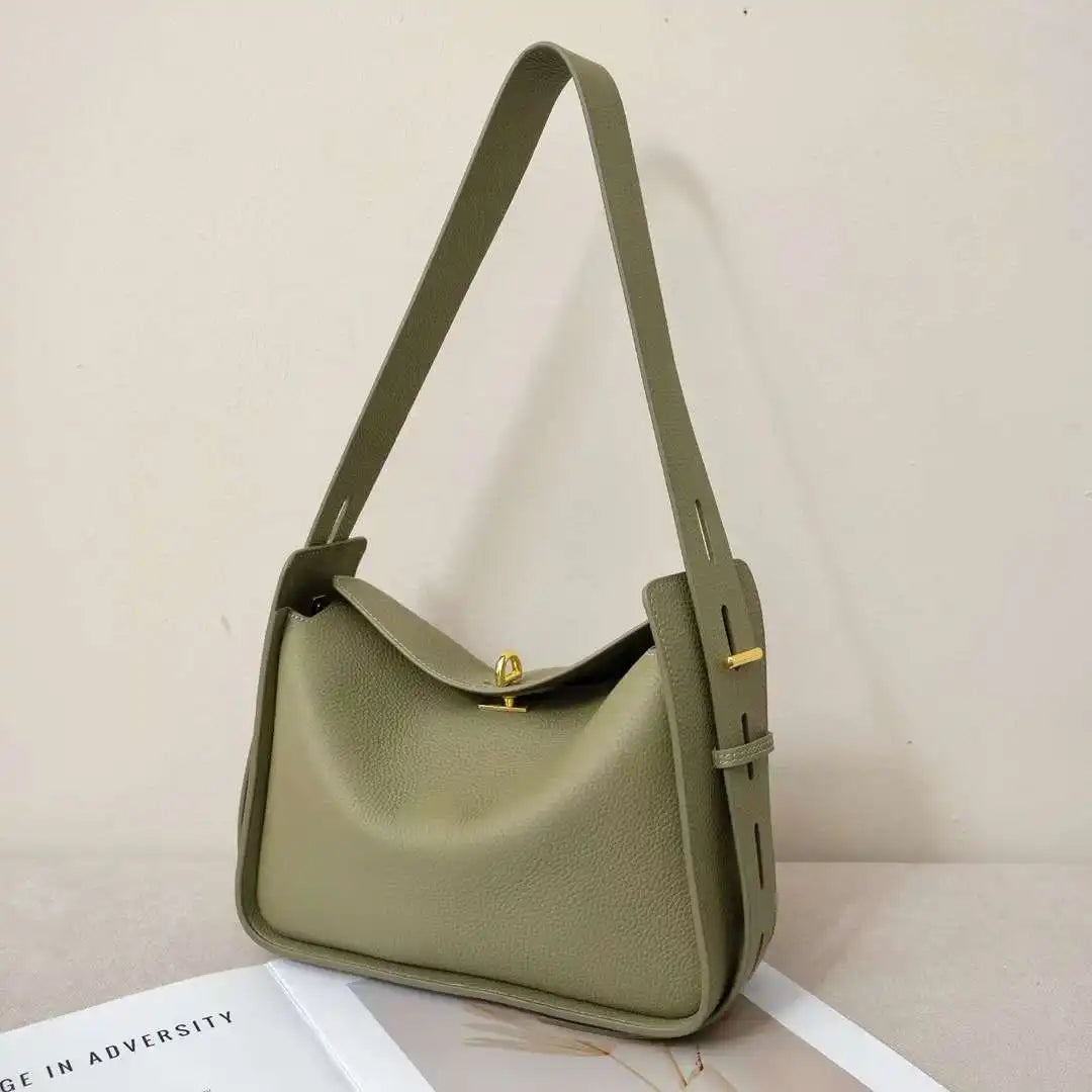 New Genuine Leather Luxury Designer Women Shoulder Crossbody Underarm Bags Cowhide Ladies Large Capacity Tote Bag Fashion Purse