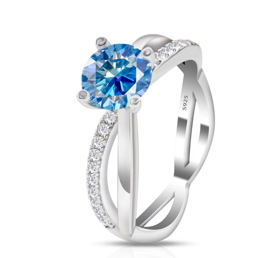 1-3ct Moissanite Wedding Rings Women 925 Sterling Silver Plated 18K White Gold Ring Engagement Promise Band Fine Jewelry Gift