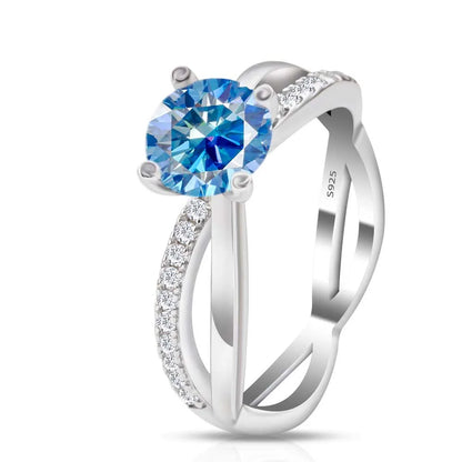1-3ct Moissanite Wedding Rings Women 925 Sterling Silver Plated 18K White Gold Ring Engagement Promise Band Fine Jewelry Gift