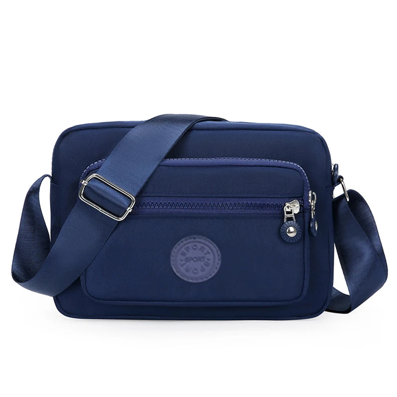 Women's Solid Color Multi-Pocket Crossbody Bag, Multi-Functional Shoulder Bag, Trendy Same-Color Business Bag