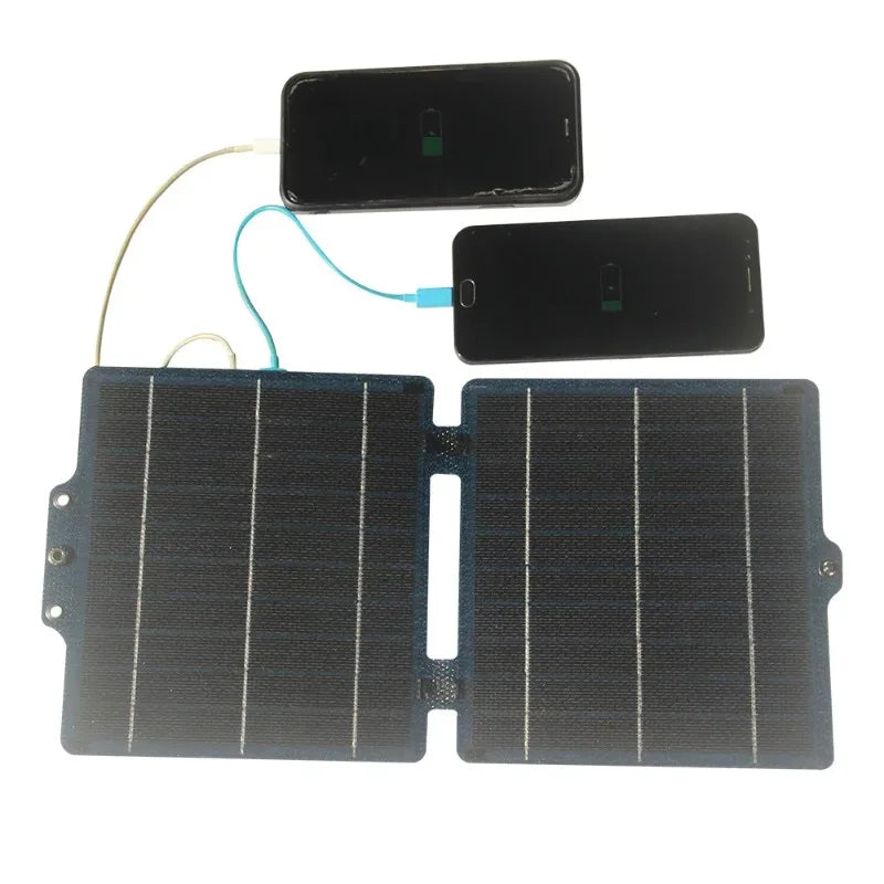 5V 10W ETFE Portable Foldable Solar Charge Panel USB/Type-C Output Foldable Solar Bag Fast Charging for Power Bank Phone Charge