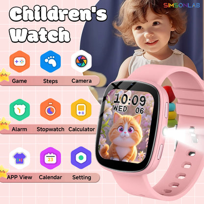 NEW Smart Watch for Children Touch Screen Camera Control 260mAh Long Battery Flashlight 22 Games Learn Partners Boys Girls Gifts
