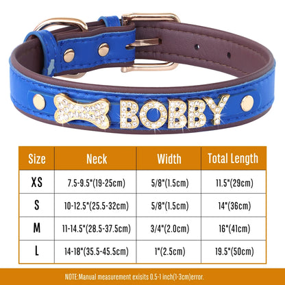 Personalized Small Dogs Chihuahua Collar Bling Rhinestone Dog Collars Free Custom Pet Dogs Cats Name Charms Pet Accessories