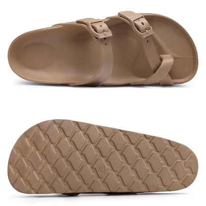 Shevalues Casual Women's Sandals With Arch Support Anti-slip Fashion New Slides Soft Sole Beach Slippers With Adjustable Buckle