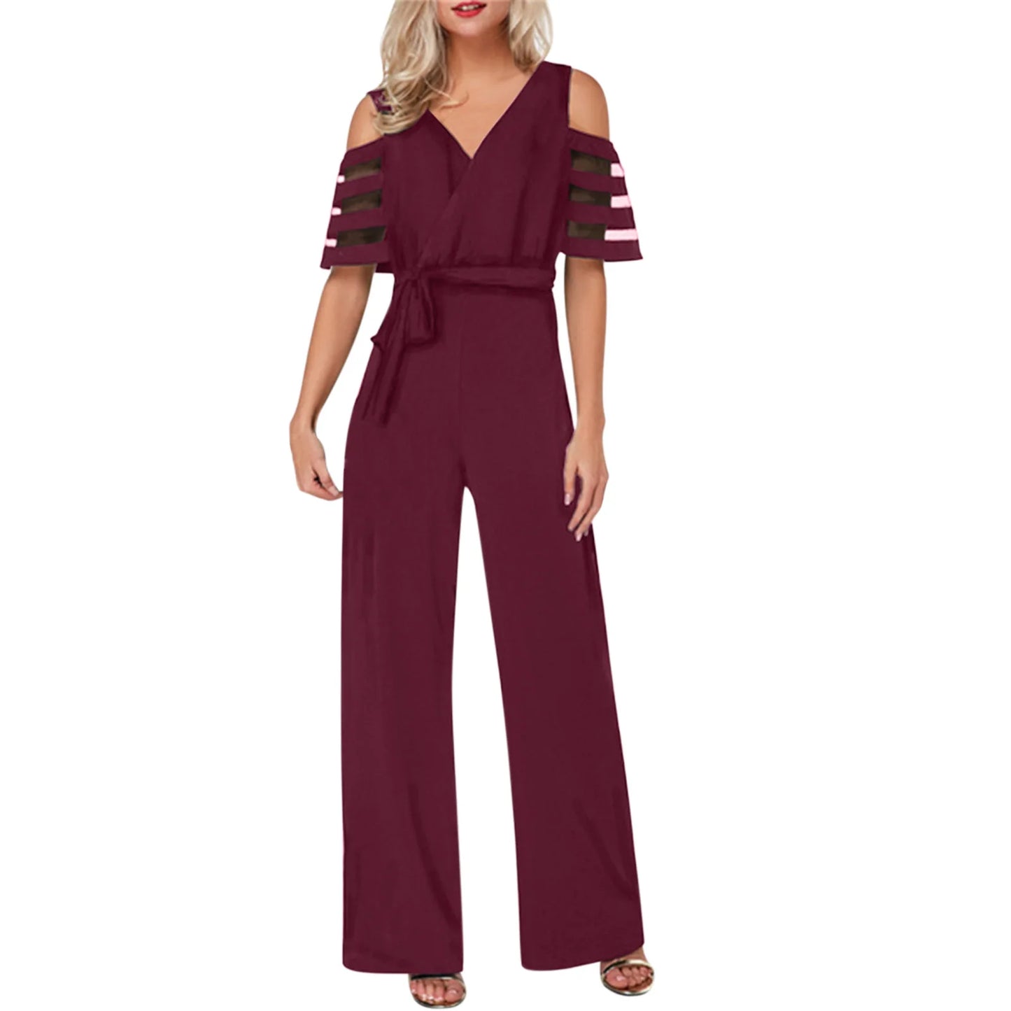 Wholesale women's wide leg pants loose design comfortable and casual available in 4 colors including belt