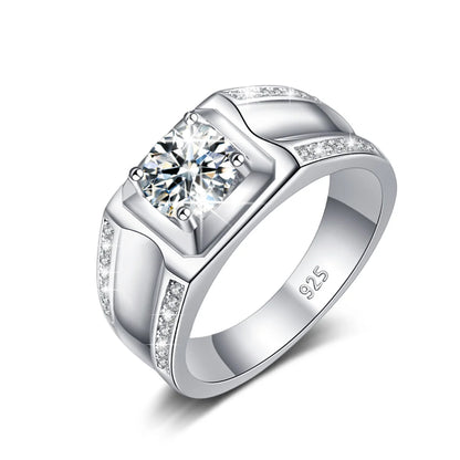 Trends 2025 Luxury Moissanite Ring Men Hip Hop Wedding Band Original 925 Sterling Silver Pass Diamond Test With Certificate Gift
