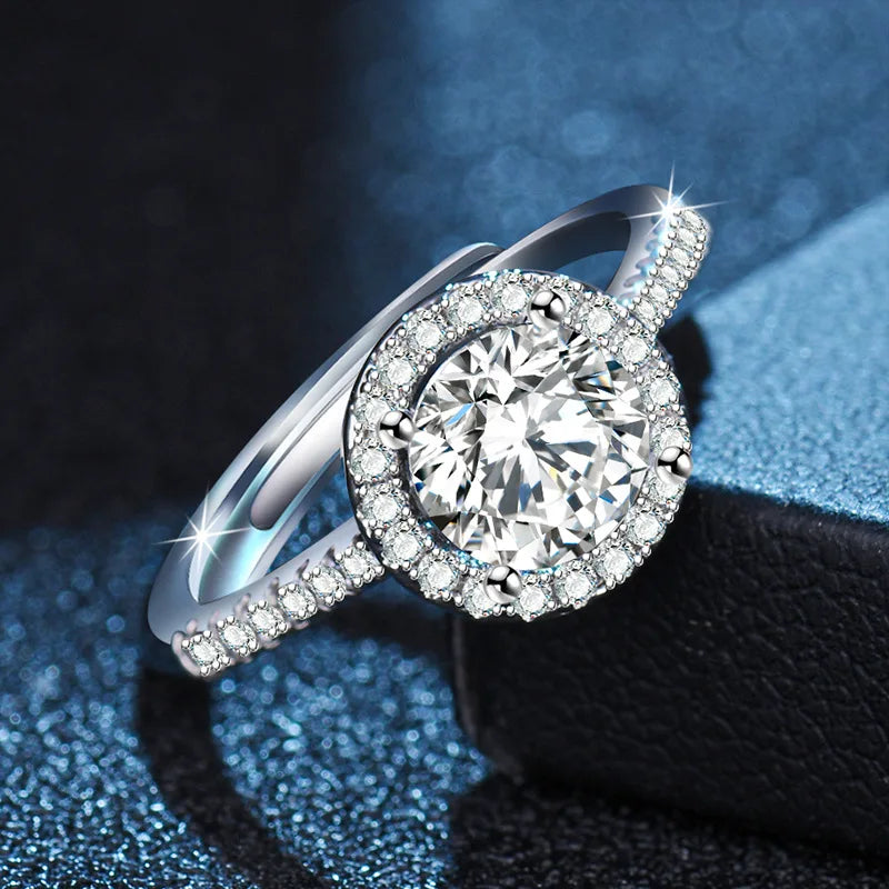 Original 925 Sterling Silver Ring High Quality Adjustable Opening AAA Zircon For Women Wedding Fine Fashion Jewelry Gift