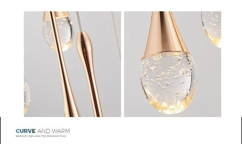 Modern Bubble Crystal Pendant Lights Indoor Hanging Lamp For  Kitchen Island Dining Living Room Bar Cafe Pendant Lamp Home Decor
