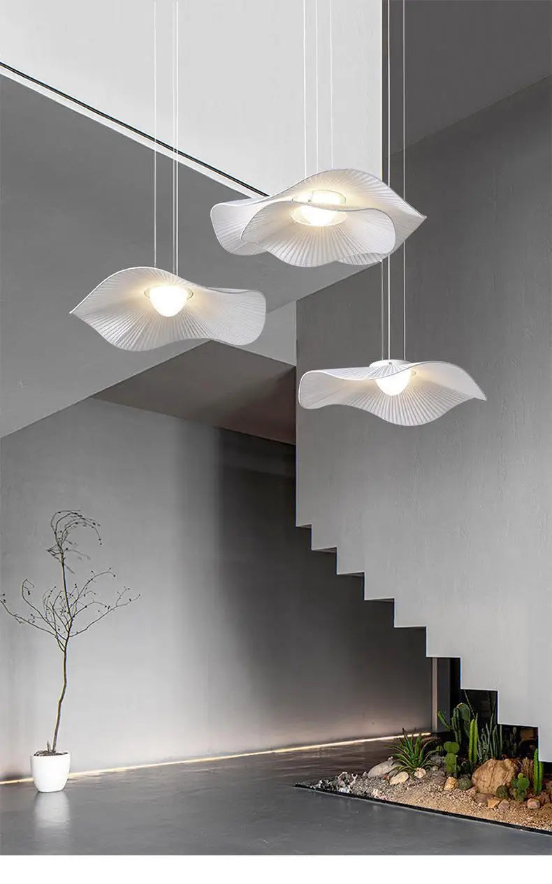 Nordic Modern Creative Restaurant Pendant Lamp Design Simple Lotus Leaf Hat Led Lights for Dining Living Room Bedroom Chandelier