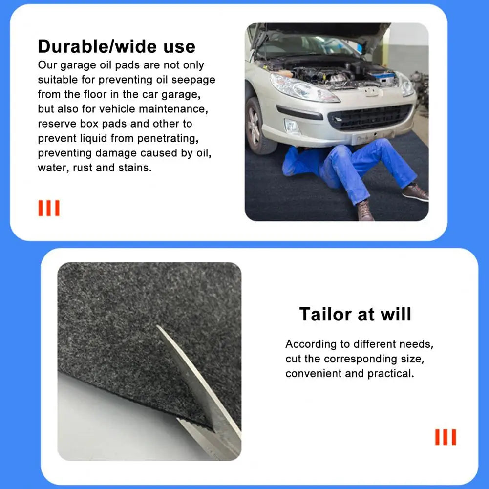 Rectangle Garage Floor Mat for Under Car Dark Grey Garage Flooring Rug Motorcycle Oil Spill Mat Absorbent Oil Garage Parking Mat