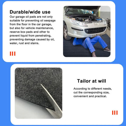 Rectangle Garage Floor Mat for Under Car Dark Grey Garage Flooring Rug Motorcycle Oil Spill Mat Absorbent Oil Garage Parking Mat
