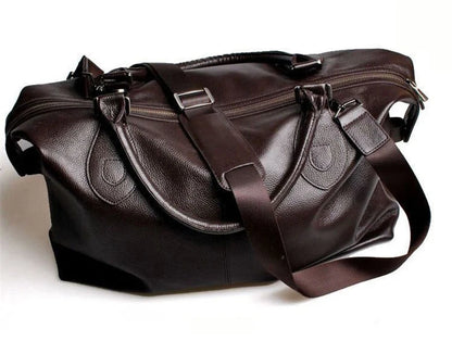 Fashion Genuine Leather Travel Bag Men's Luggage Bags Large Male Duffle Bag weekend Women Shoulder Bag Big Tote Handbag Black
