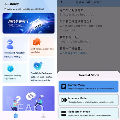 Lenovo AI Earphones Wireless Bluetooth Real-time Language Translation 144 Languages Ear Hanging Headphone Translator For Busine