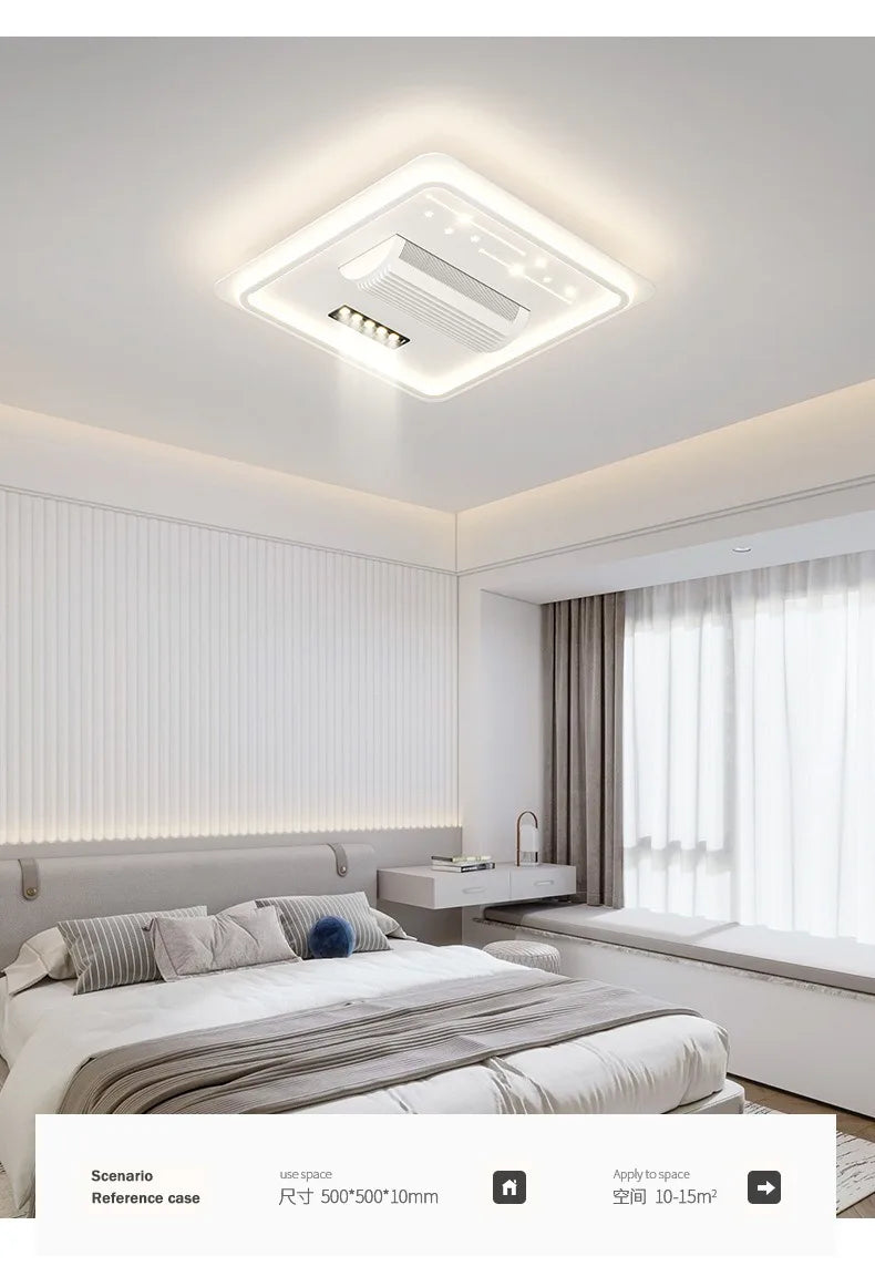 Modern LED Leaf Free Ceiling Fan 6-speed Ceiling Light Remote Control Living Room Bedroom Children's Room Fan Light Home Lightin