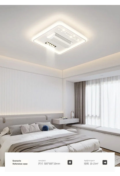 Modern LED Leaf Free Ceiling Fan 6-speed Ceiling Light Remote Control Living Room Bedroom Children's Room Fan Light Home Lightin