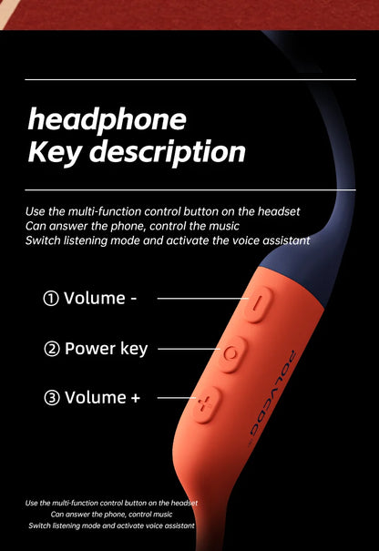 POLVCDG bone conduction swimming earphones IPX8 waterproof 32GB memory Bluetooth 5.4 silicone material 2025 new product x16
