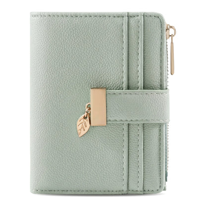 Pomelo Best Small Leather Wallet for Women Purse RFID Blocking Bifold Soft Card Holder with ID Window Zipper Coin Pocket Wallets