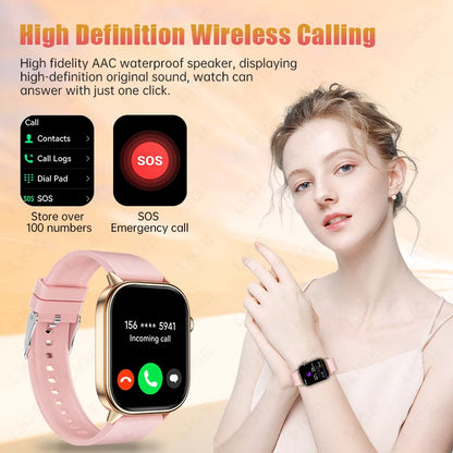 LIGE 2026 For Android IOS GPS Smart Watch Women 2.01" HD Screen Heart Rate Bluetooth Call Compass IP68 Waterproof Men Smartwatch