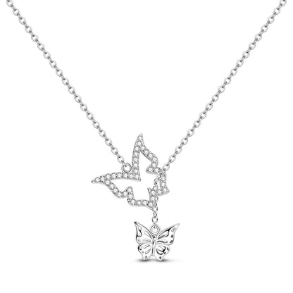 925 Sterling Silver Luminous Firefly Heart Shaped Zircon Pendant Necklace For Women Fashion Anniversary Birthday Jewelry Gifts