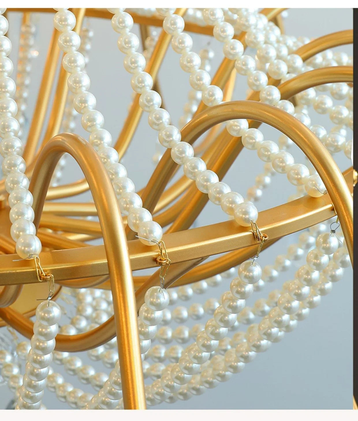 French Candle E14 Led Chandelier Villa Stairs Pearl Crystal Led Pendant Lights Hotel Art Decor Suspend Light Led Luminarias