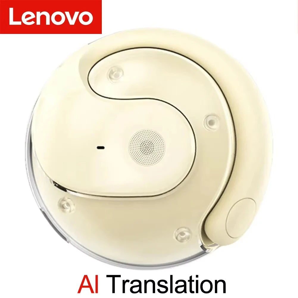 Lenovo AI Earphones Wireless Bluetooth Real-time Language Translation 144 Languages Ear Hanging Headphone Translator For Busine