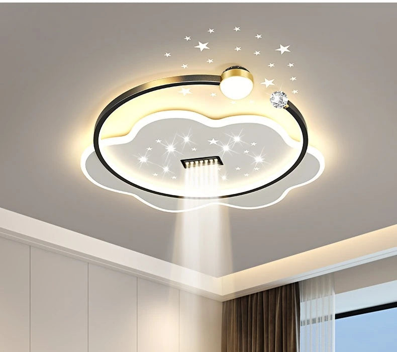 LED Ceiling Light with Spotlights Dimmable Remote Control Modern Living Room Lamp Fandelier Chandelier Smart Lighting