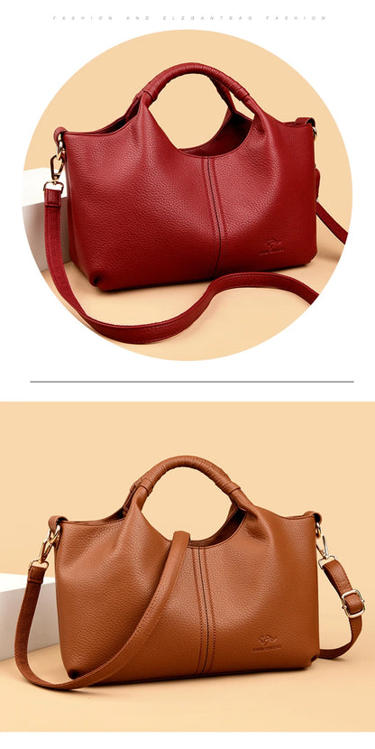 Authentic Leather Tote Bag Luxury Large Capacity Women's Single Shoulder Diagonal Crossbody Bags Fashion Simple Female Handbag