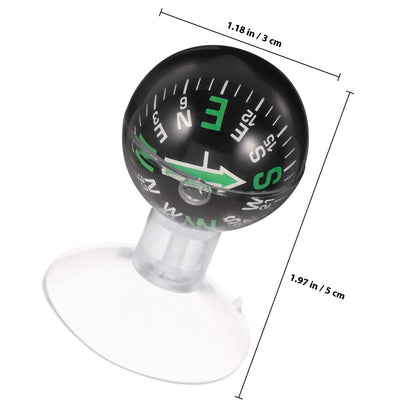 Car Compass Ball High Strength ABS Car Dashboard Ornament Portable Outdoor Navigation Vehicle Dash Mount Compass