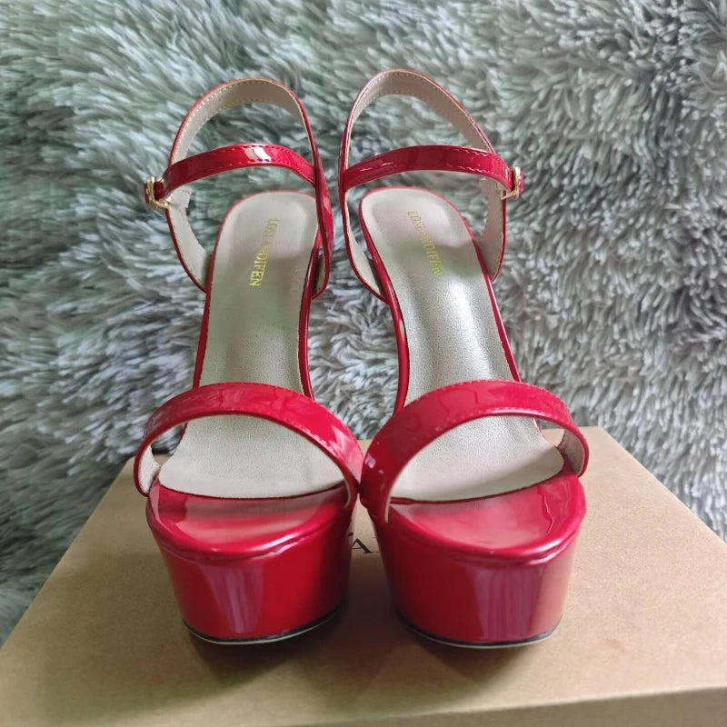Women Peep Toes Sandals Stiletto Sexy Pumps Luxury Club 14cm Elegant Platform High Heels Nighclub Party Wedding Jazz Dance Shoes