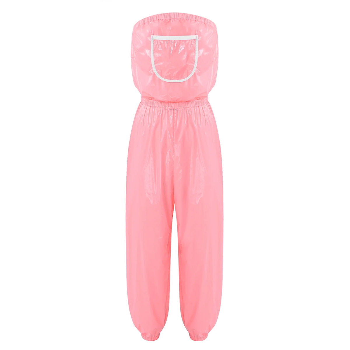 Womens Waterproof Strapless Jumpsuit Solid Color Elastic Waist Jogger Tube Rompers Diaper Cover Adaptive Clothings Nightwear