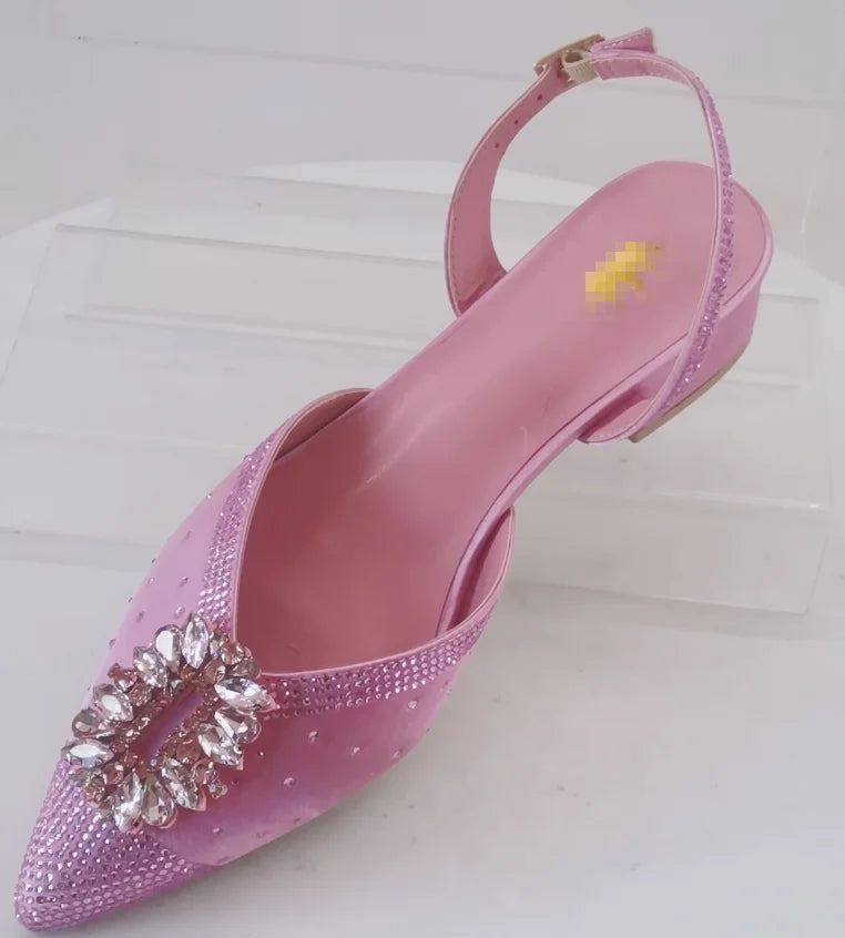 INSIGHTLINK Newest Golden Women High Heel with Bag Set Rhinestones Sandals Party Women's Shoes for Bridal Stiletto Luxury Pumps