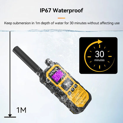 Retevis RB648Plus IP67 Waterproof Walkie Talkie LCD Display Walkie-talkie Long Range Dual PTT Heavy Duty 2 Way Radio for Factory