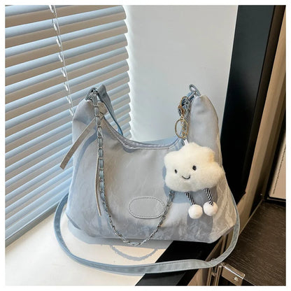 New Summer Chain Commuting Bag, Casual Student Soft Face Large Capacity Bag for Women, Fashion Single Shoulder Crossbody Bags