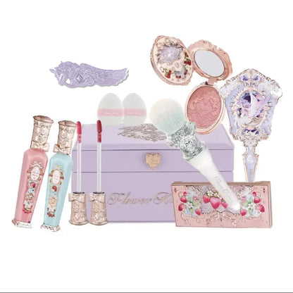 Flower Know Strawberry Rococo All-In One Gift Set Makeup Kit Full Professional Garden Mirror Blush Powder Lip Cream Flowerknows