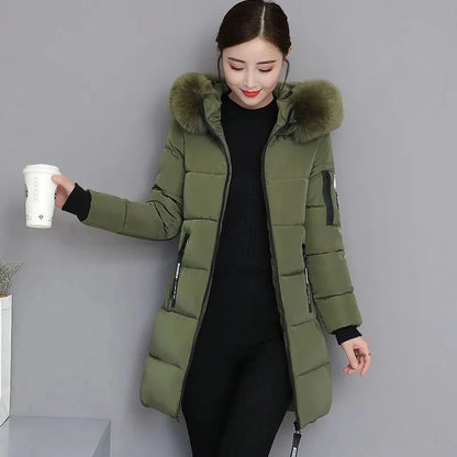 Winter Coat 2025 New Women's Thick Cotton Jacket Women Hooded Coat Medium long Casual Student Jackets Female Warm Parka Overcoat