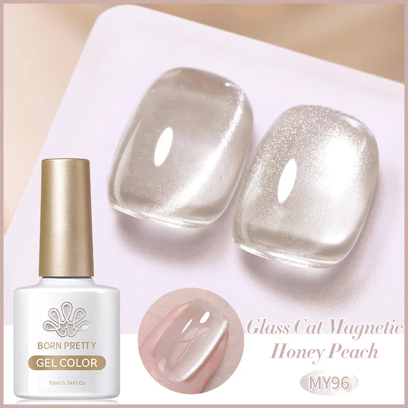 BORN PRETTY 10ml Cat Magnetic Gel Nail Polish Moonlight Glass Bead Water Light Crystal Soak Off UV Varnish For DIY Nail Art