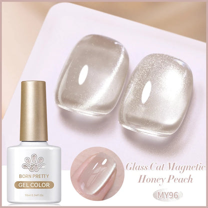 BORN PRETTY 10ml Cat Magnetic Gel Nail Polish Moonlight Glass Bead Water Light Crystal Soak Off UV Varnish For DIY Nail Art