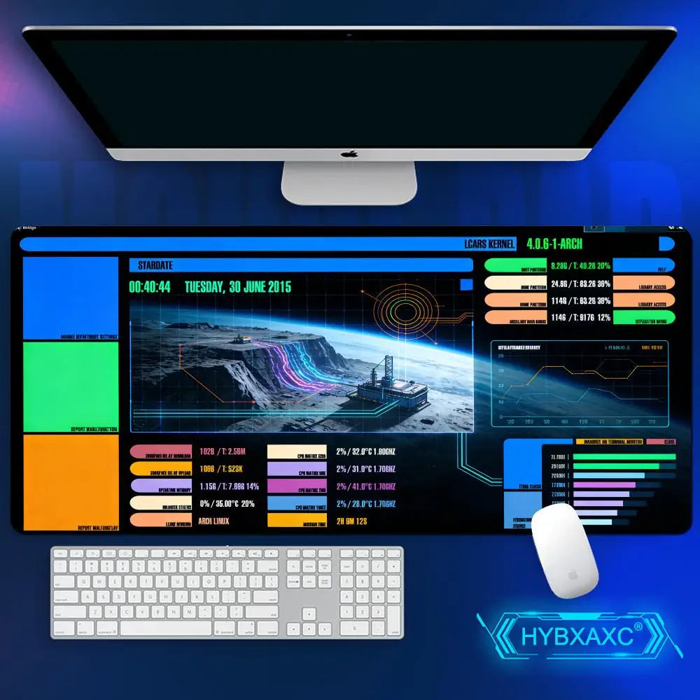 Starship Blueprint Pad Desk Pad HYBXAXC Gamer Computer Cabinet Star Trek Game Office Accessories Keyboard Anime Extended Large