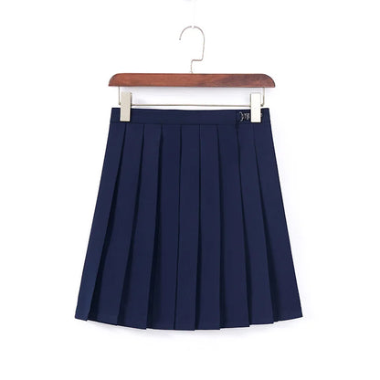Japanese Female Student Jk Skirt Suit White Basic Style College Style Sailor Suit Bow Pleated Skirt High School Student Uniform