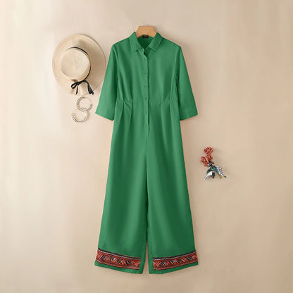 Casual Jumpsuits Plus Size VONDA 2026 Women Long Rompers Elegant Office Lady Overall Patchwork Loose Long Sleeve Playsuits