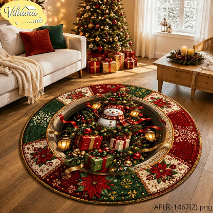 New Year's Christmas Tree Decorative Rug, Soft and Comfortable Living Room Fireplace Carpet, Bedroom Floor Mat, Home Decor