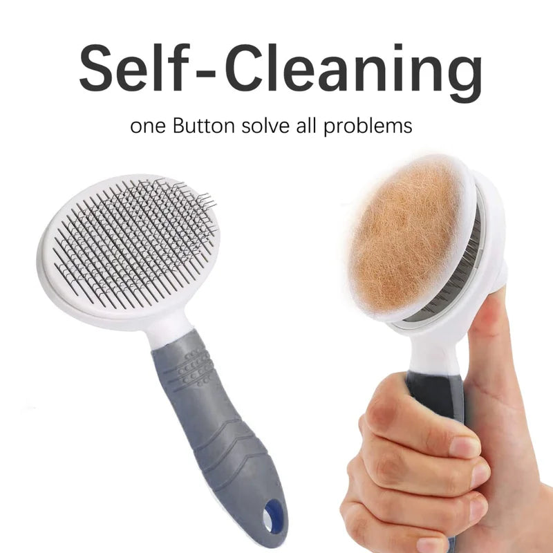 Pets Grooming Brush Self-Cleaning Dog &   Cat Hair Remover Deshedding Massage Comb