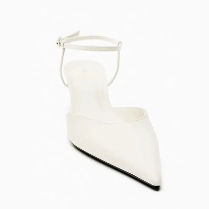 Luxury Brand Women's Pointed Toe Wedge Sandals Summer New Shallow One-word Buckle Designer Shoes Fashion Slingback Mules Shoes