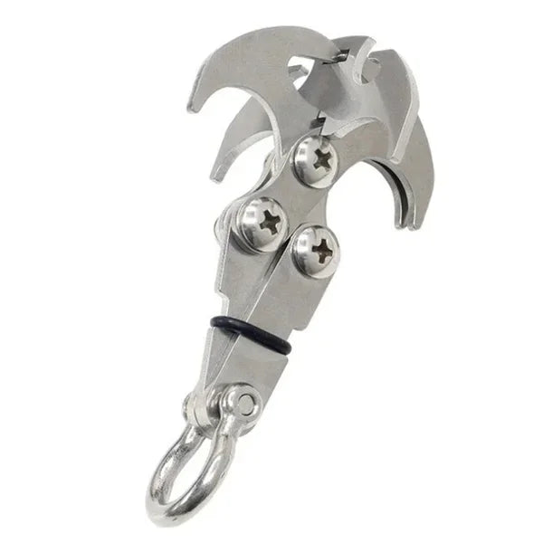 Folding Gravity Grab Hook Outdoor Rock Climbing Rescue Claw Survival Mountaineering Hook Tool Multifunctional Stainless Steel