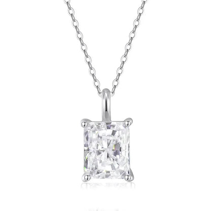 NeeTim 1ct 2ct 3ct 4ct Radiant Cut D VVS1 Moissanite Necklace for Women with Gold Plated Jewelry Sterling Silver 925 Pendant